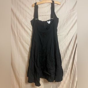 Unique Vintage Stretchy black suspender skirt dress